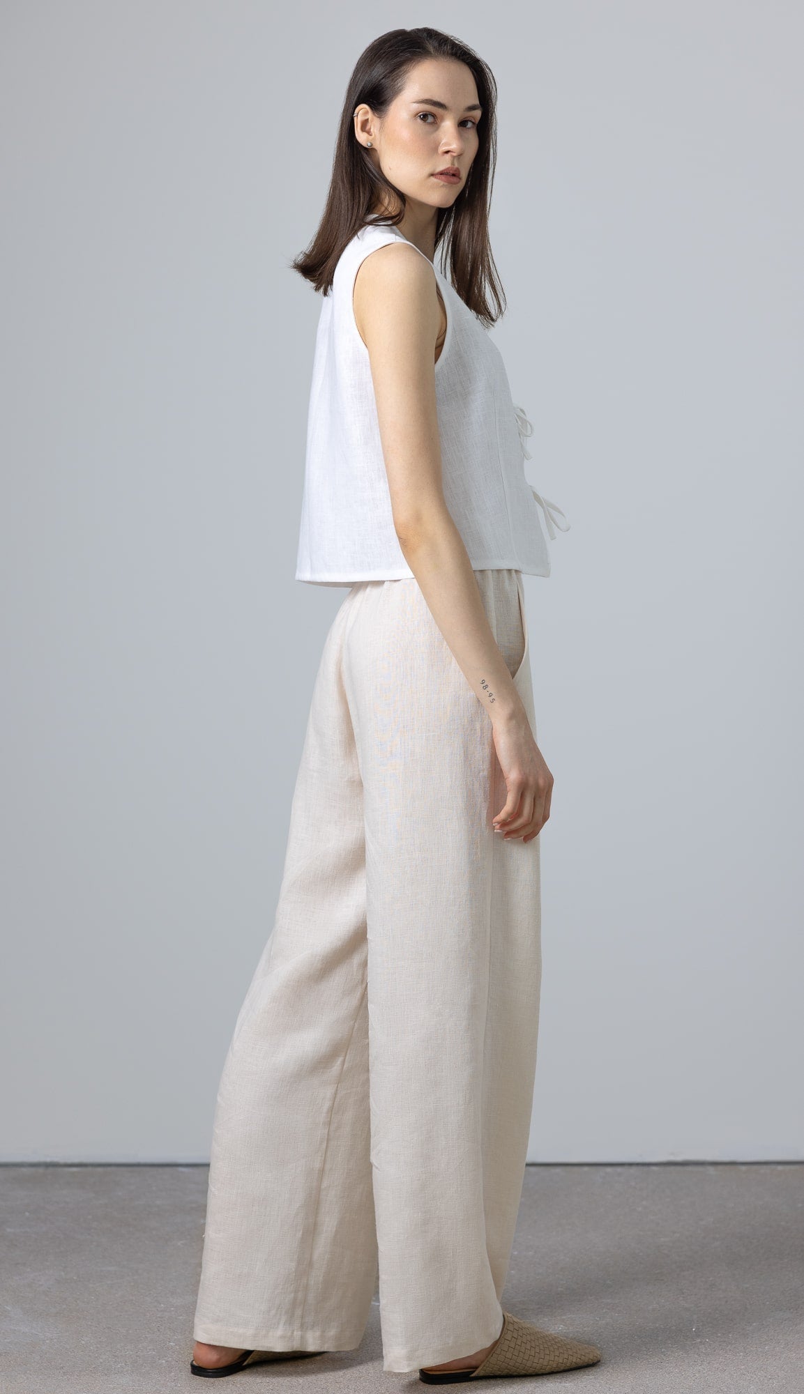 White Pants For Women Linen Rosaire