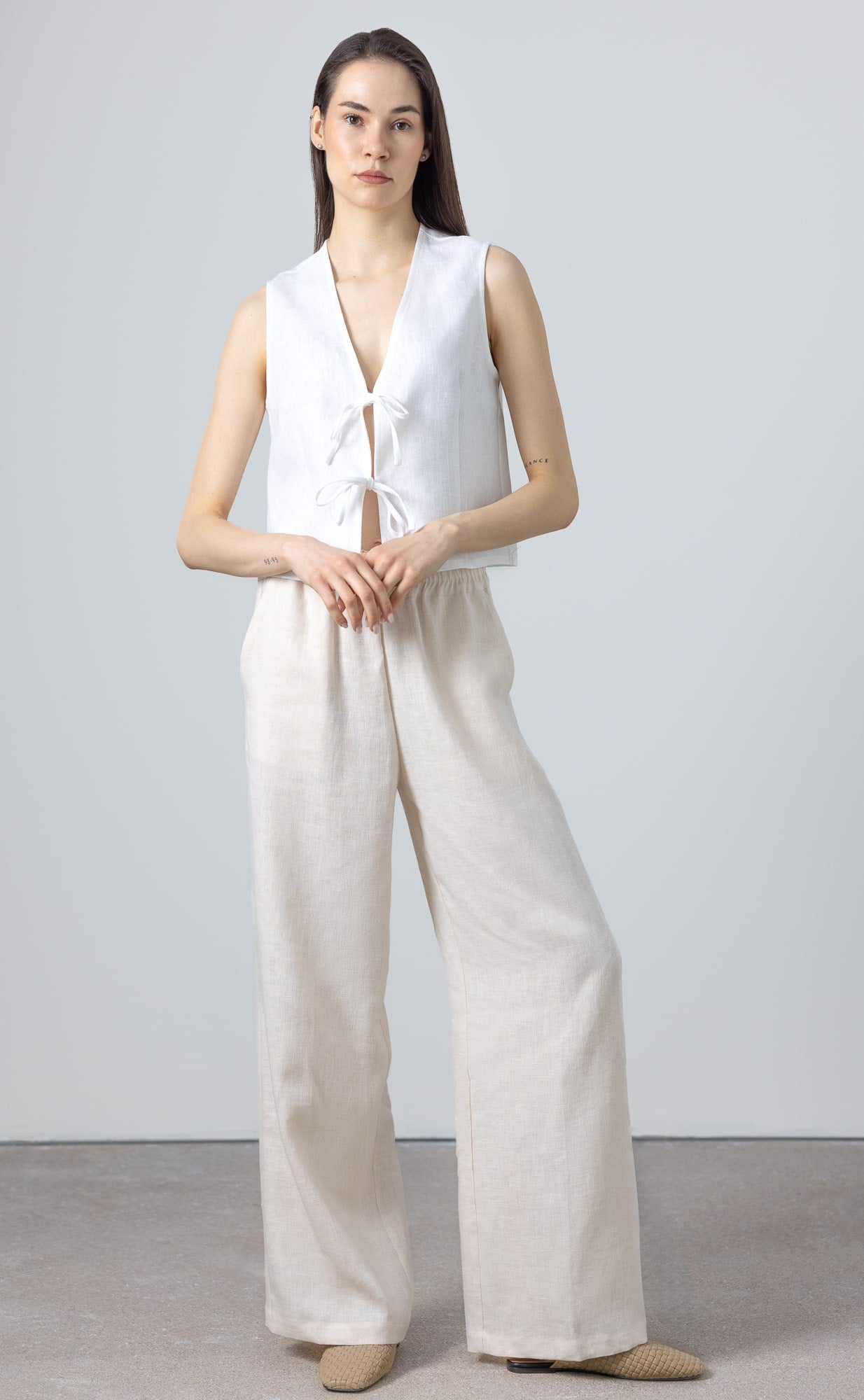 White Pants For Women Linen Rosaire